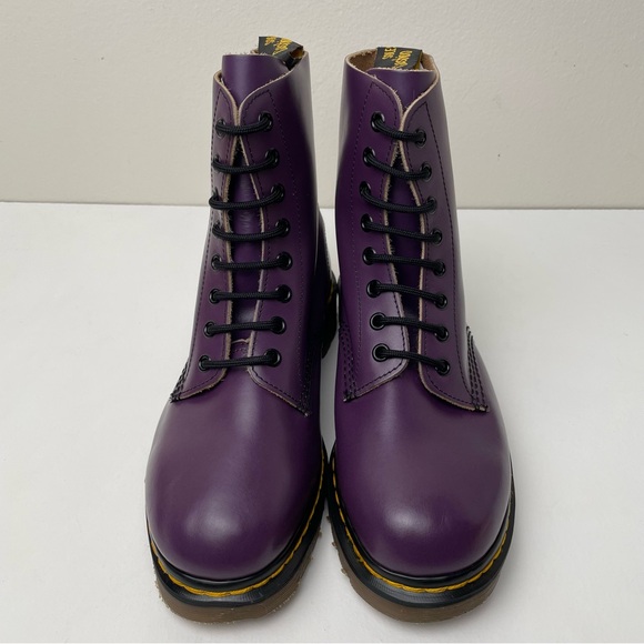Vintage Dr. Martens England Purple Double Stitch 8 Eye Boots UK 6 - Picture 2 of 16
